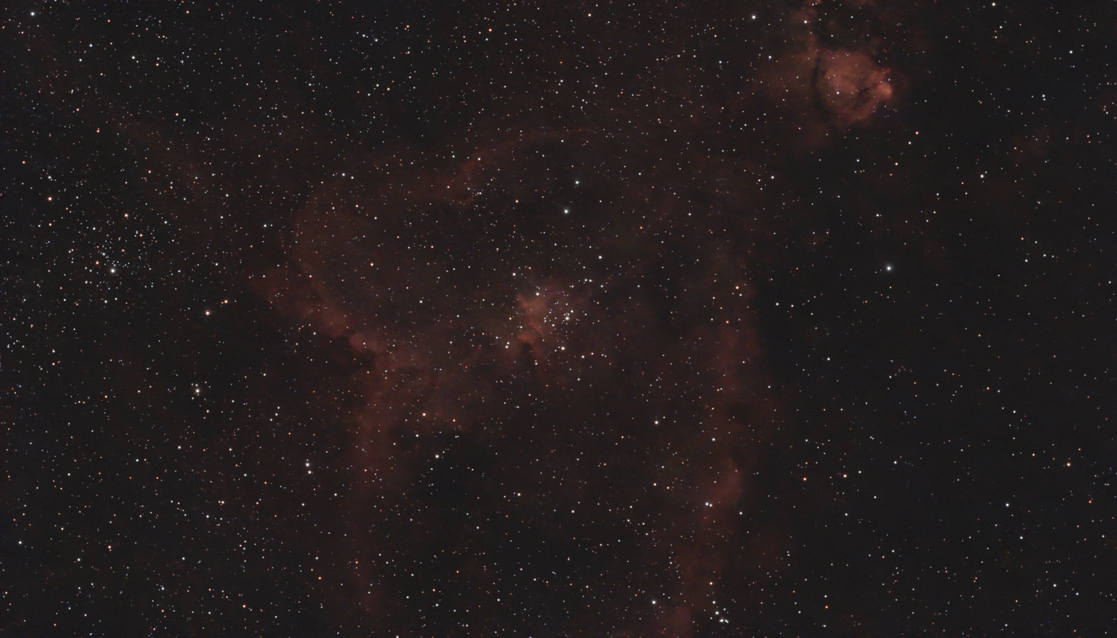 Nébuleuse du coeur IC 1805 With Full moon